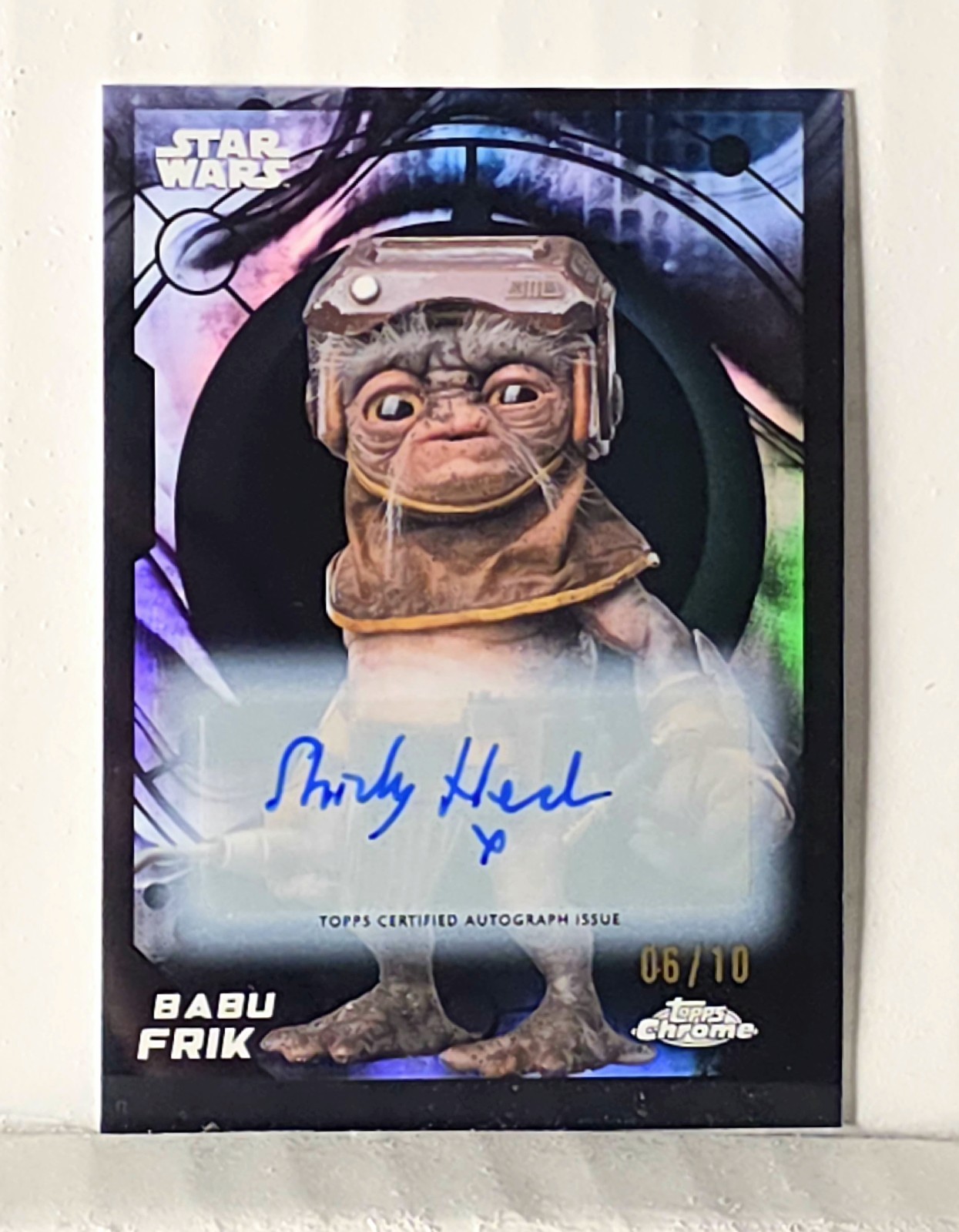 2026 Topps Chrome Star Wars Logo Auto #62 Babu Frik /10 Blacl Signed Autographed