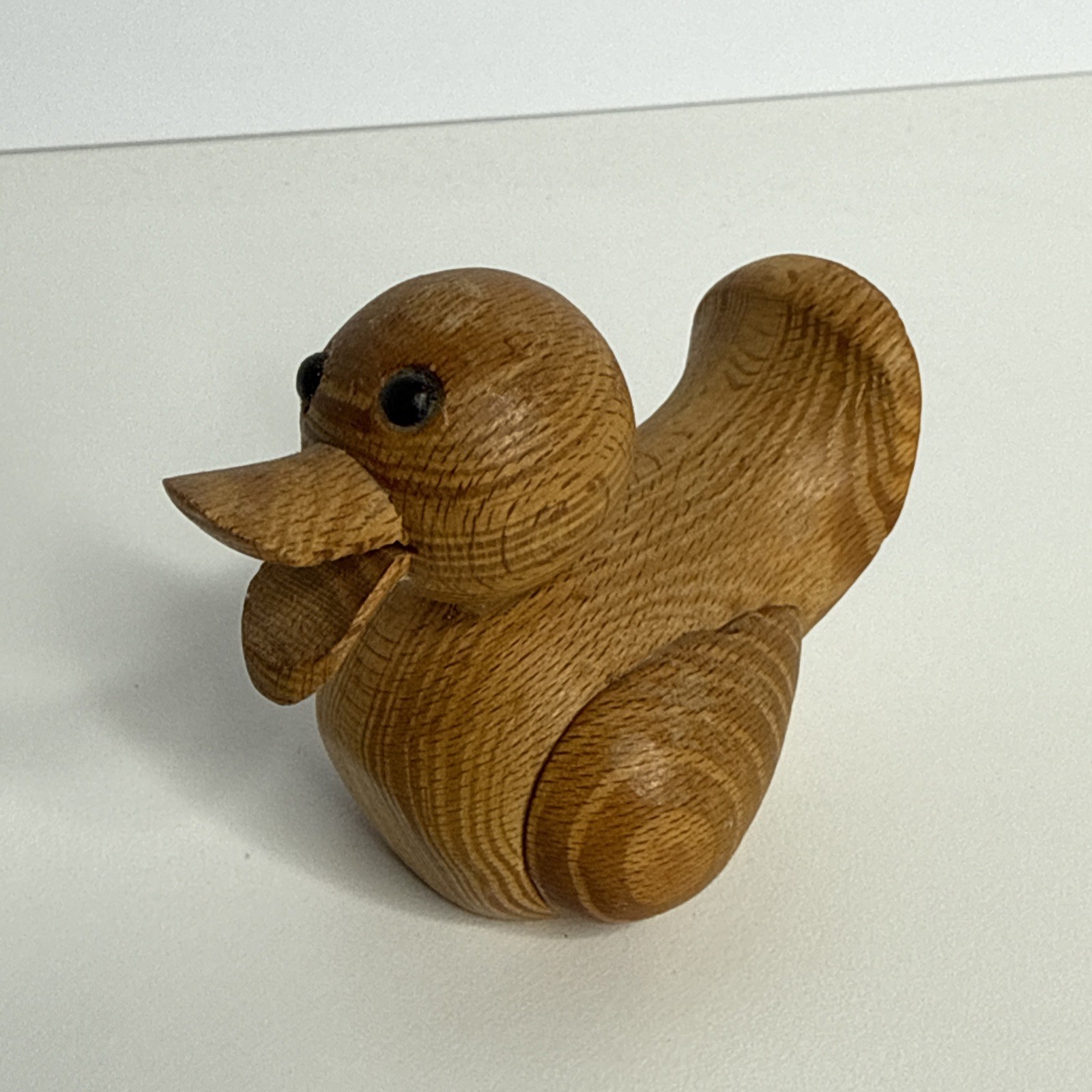 Vintage Mid Century Wood Small Duck  Duckling