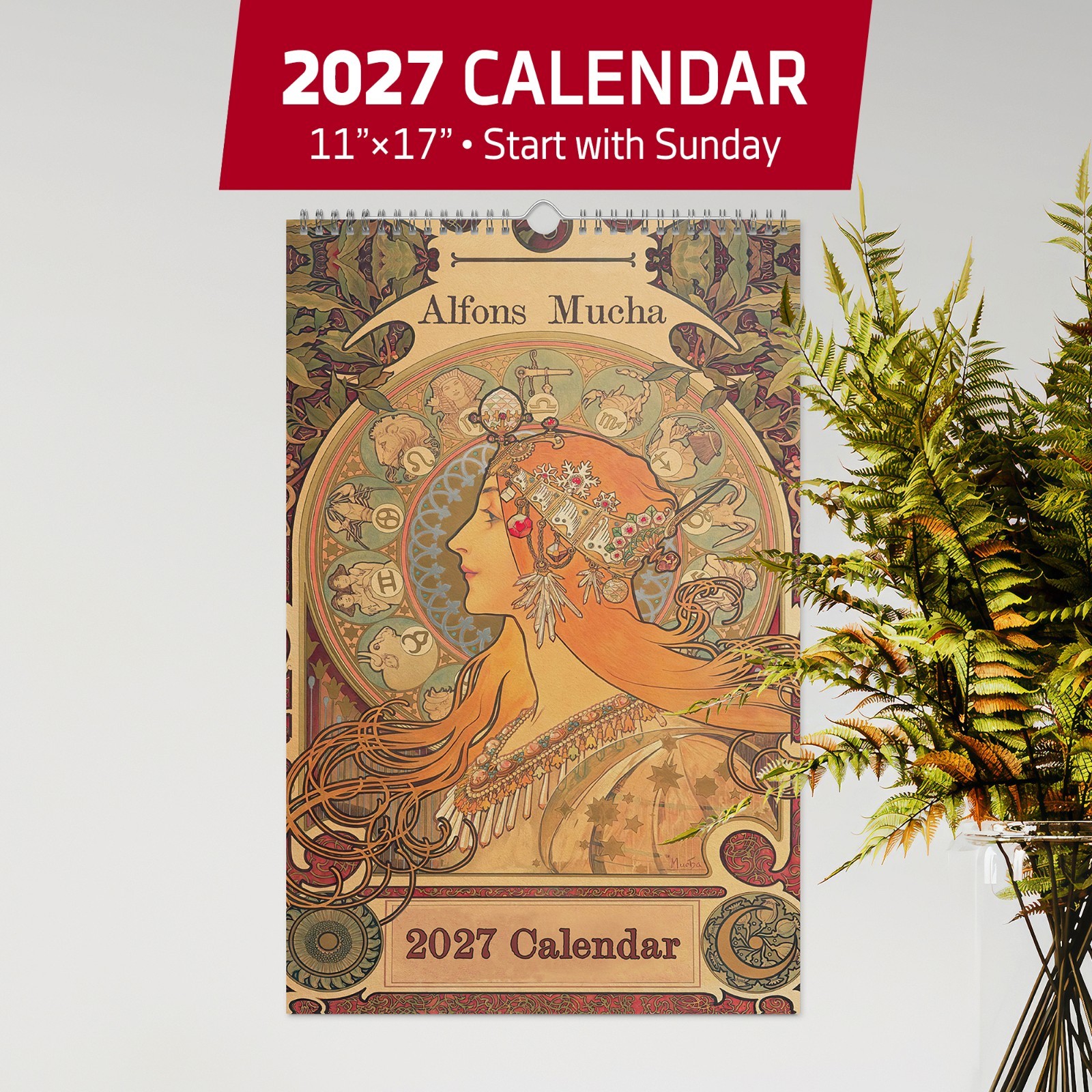 Alphonse Mucha Calendar 2027 – Art Nouveau wall calendar