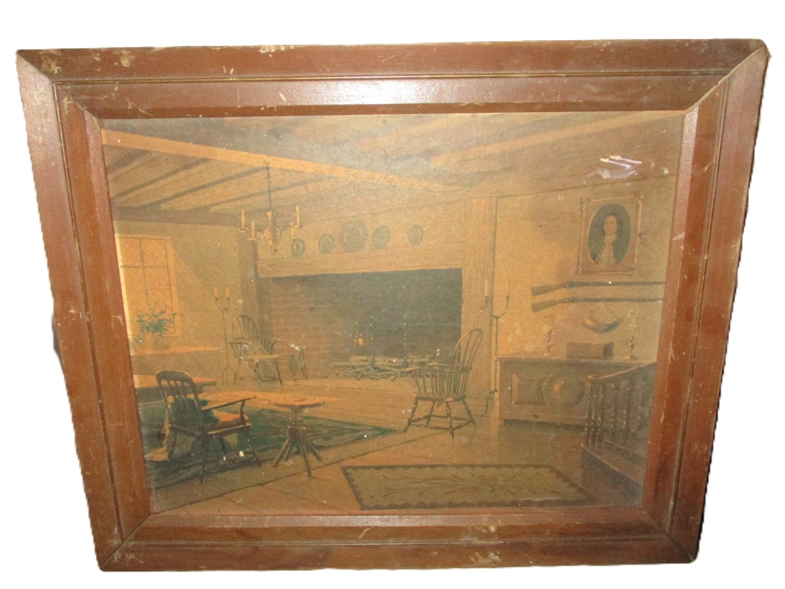 Vintage 1950's Franklin Company 3 Picture Frames with Pictures Inside Each Frame