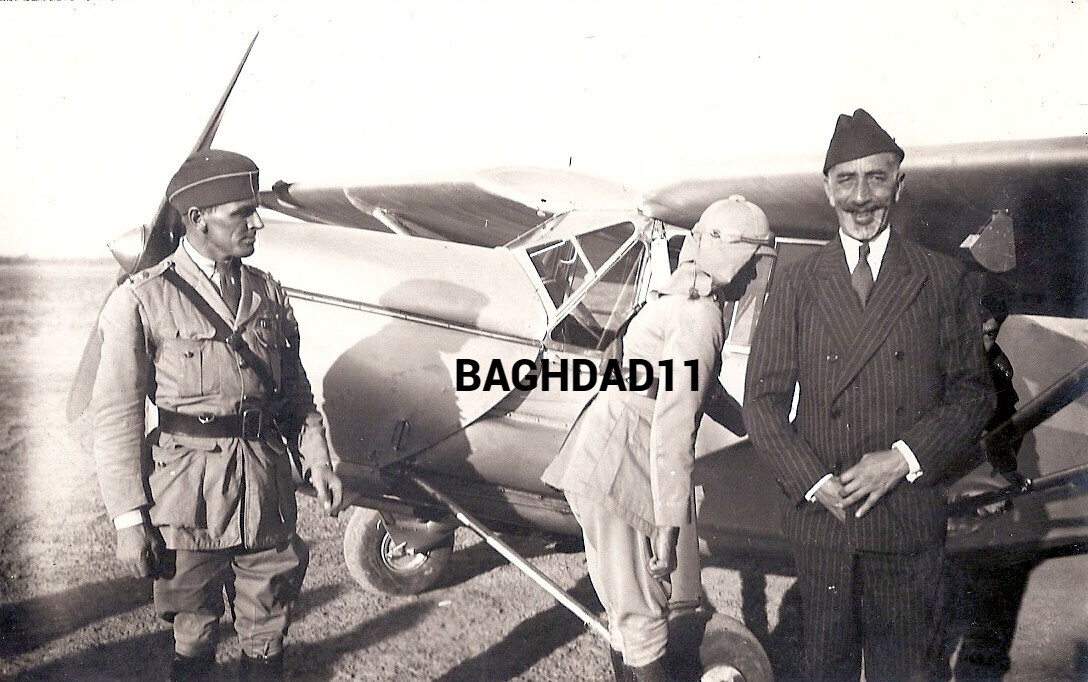 Iraq. Reprinted photo of King Faisal I in an official meeting, 1920s.   Y2