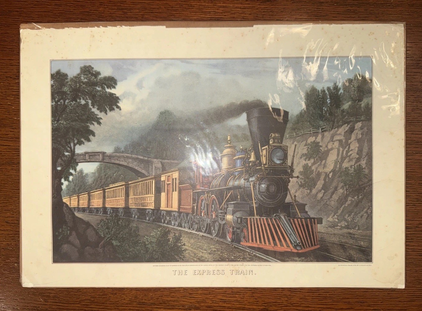1961 Currier and Ives 1870’s Original “The Express Train” Lithograph