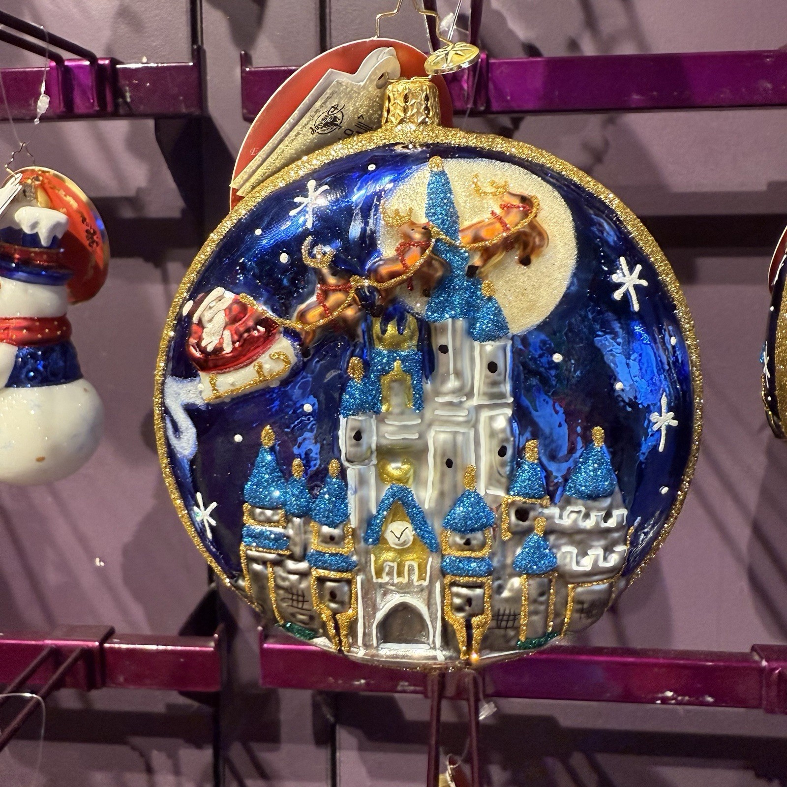 Disney Parks 2026 Christopher Radko Santa Cinderella Castle Christmas Ornament