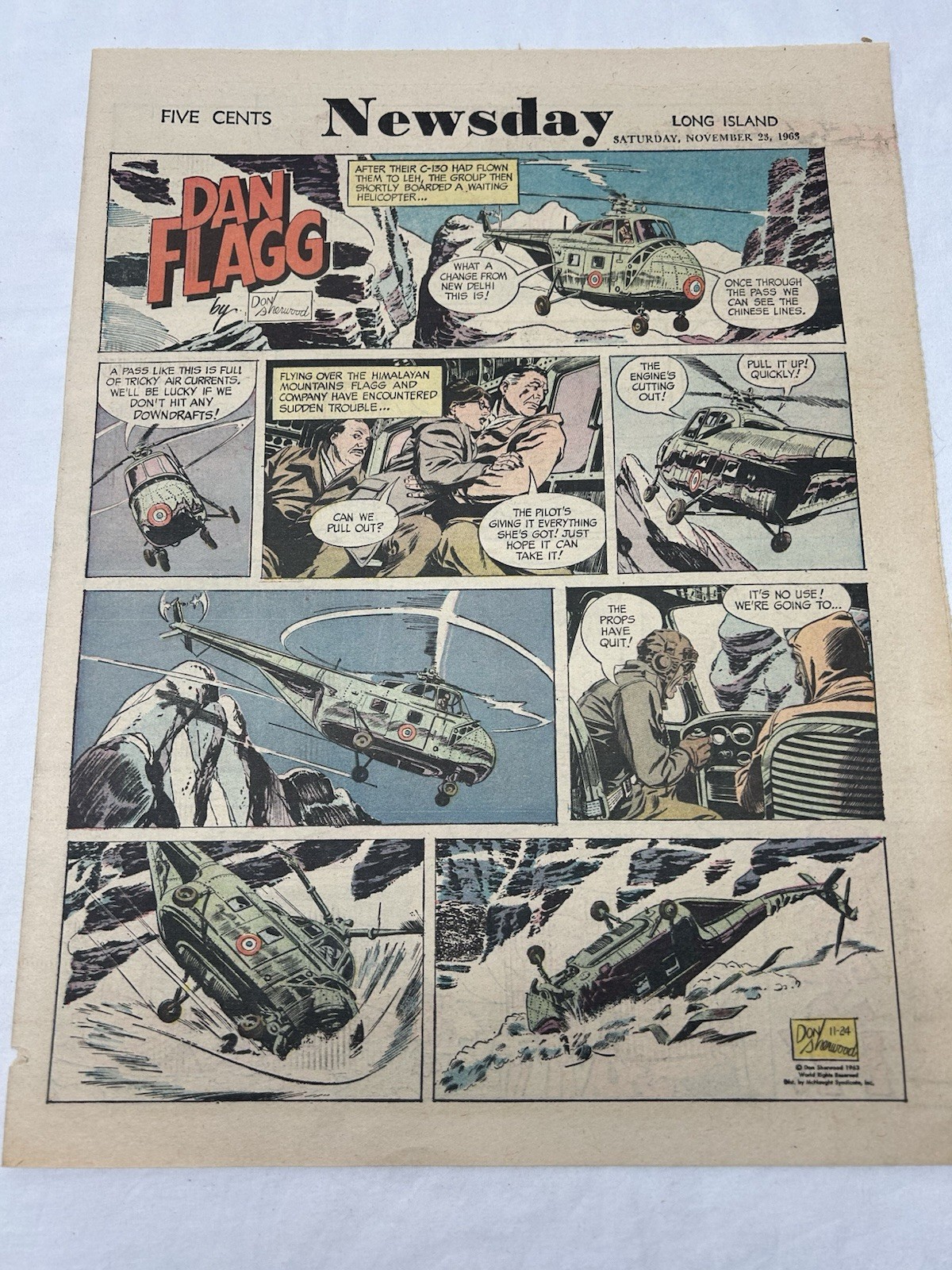 Long Island Newsday Newspaper Nov. 23, 1963 Edition Comic Cartoon Section Only