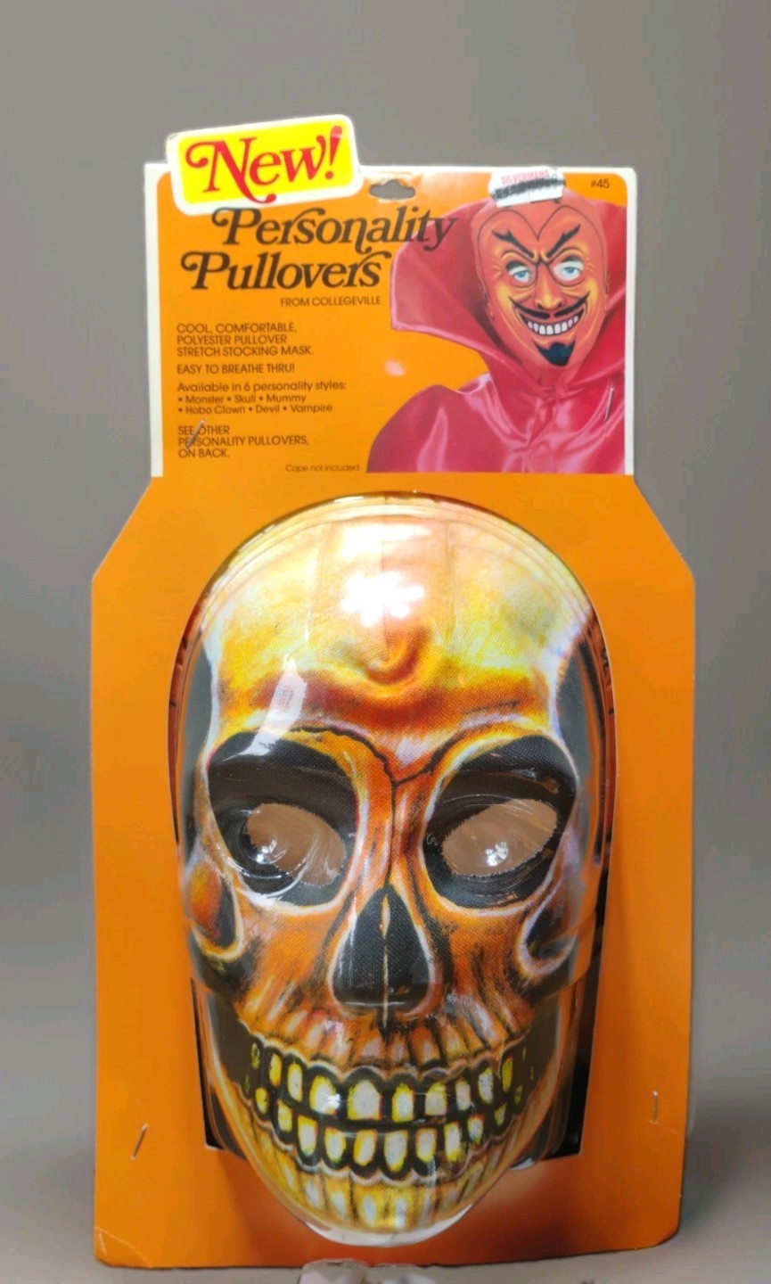 VINTAGE  COLLEGEVILLE/PERSONALITY  PULLOVERS/SKULL MASK/CLOTH/HALLOWEEN/RARE