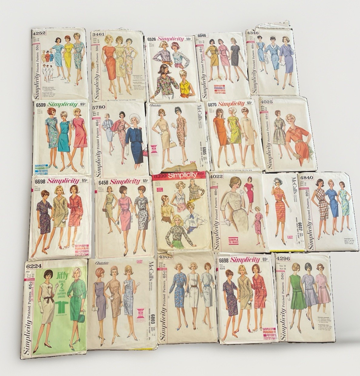 Vintage 1960s Sewing Pattern Lot 21 ( 11 UNCUT) Simplicity McCall's Dresses Tops
