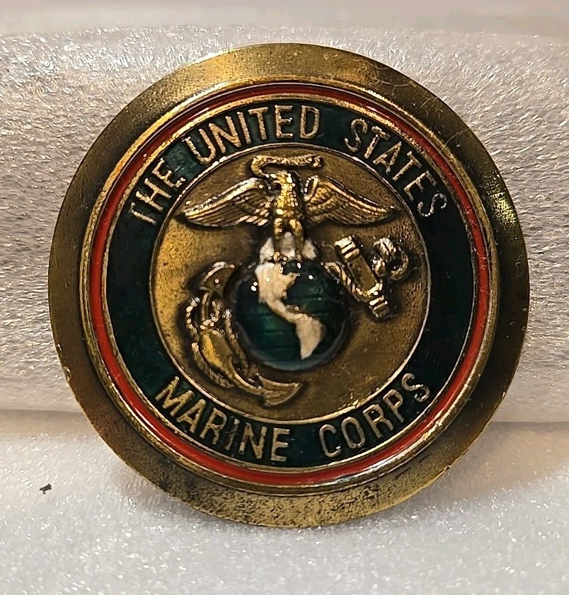Vintage 1977 USMC Belt Buckle - Limited Edition Great American Buckle Co Chicago