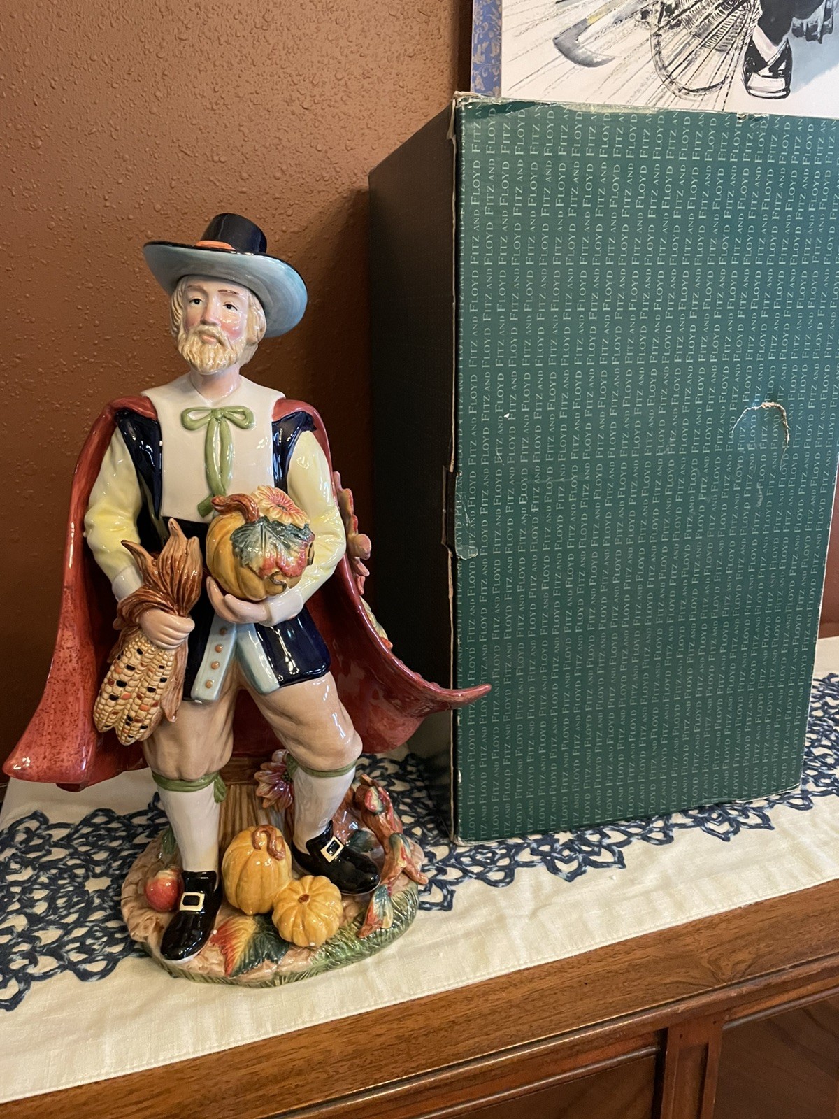 Fitz & Floyd Harvest Heritage Male Pilgrim Figurine