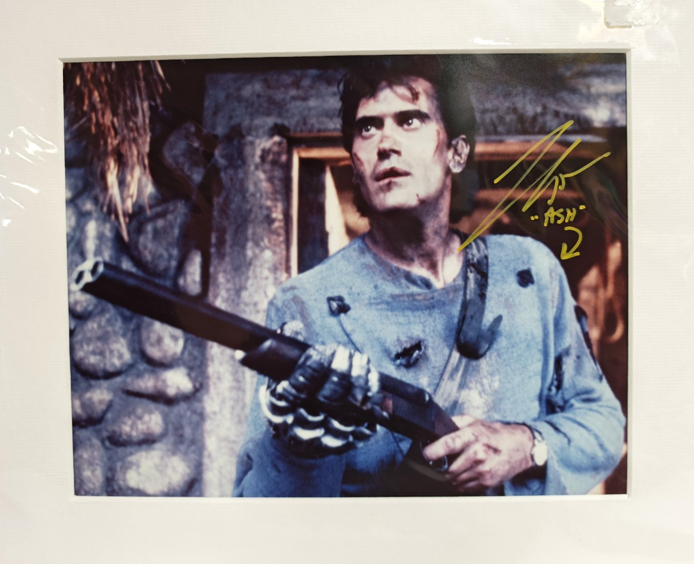 Bruce Campbell The Evil Dead Hand Signed mounted autograph 2 x 18\