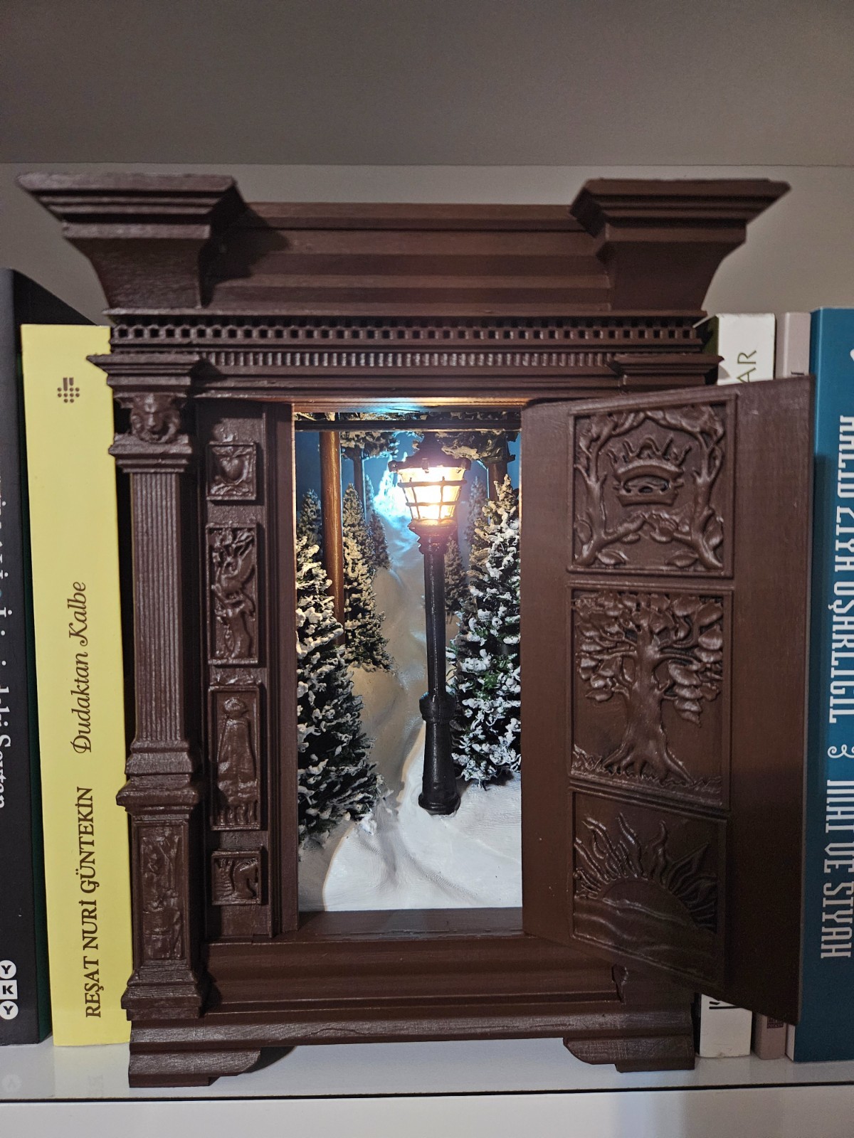 Narnia Inspired Wardrobe Book Nook, Book Ends, Home Decor, The Hidden Passage