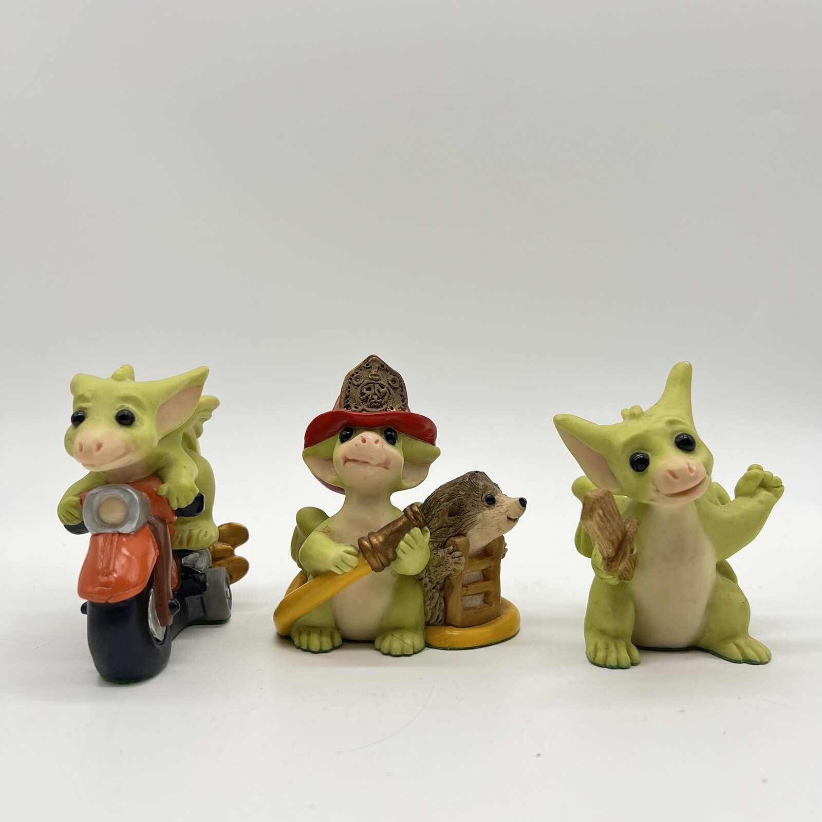 Whimsical World Pocket Dragons Fire Brigade Fireman Our Hero & Scooter 1990s