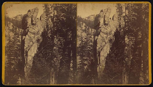 Denver CO c1870s Jupiter\'s Trident Rocky Mountains Stereograph Landscape