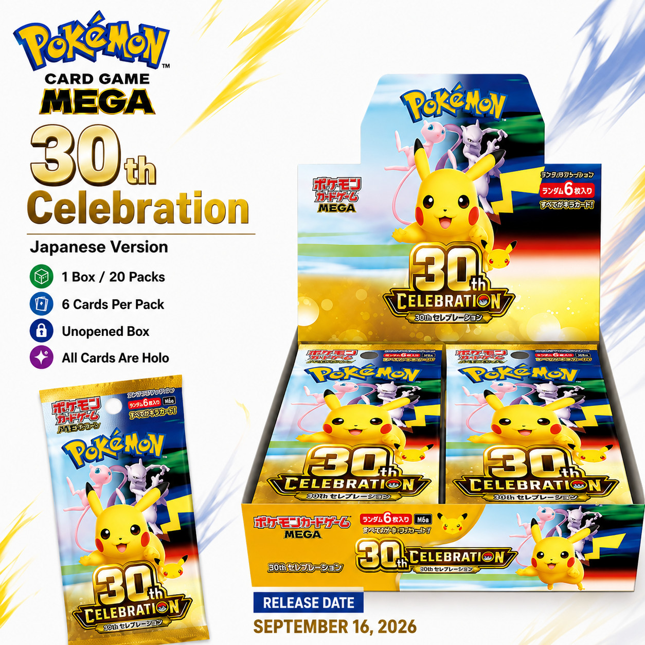 Pokemon Card Game Japanese 2026 MEGA 30th Celebration Booster Box M6a w/shrink