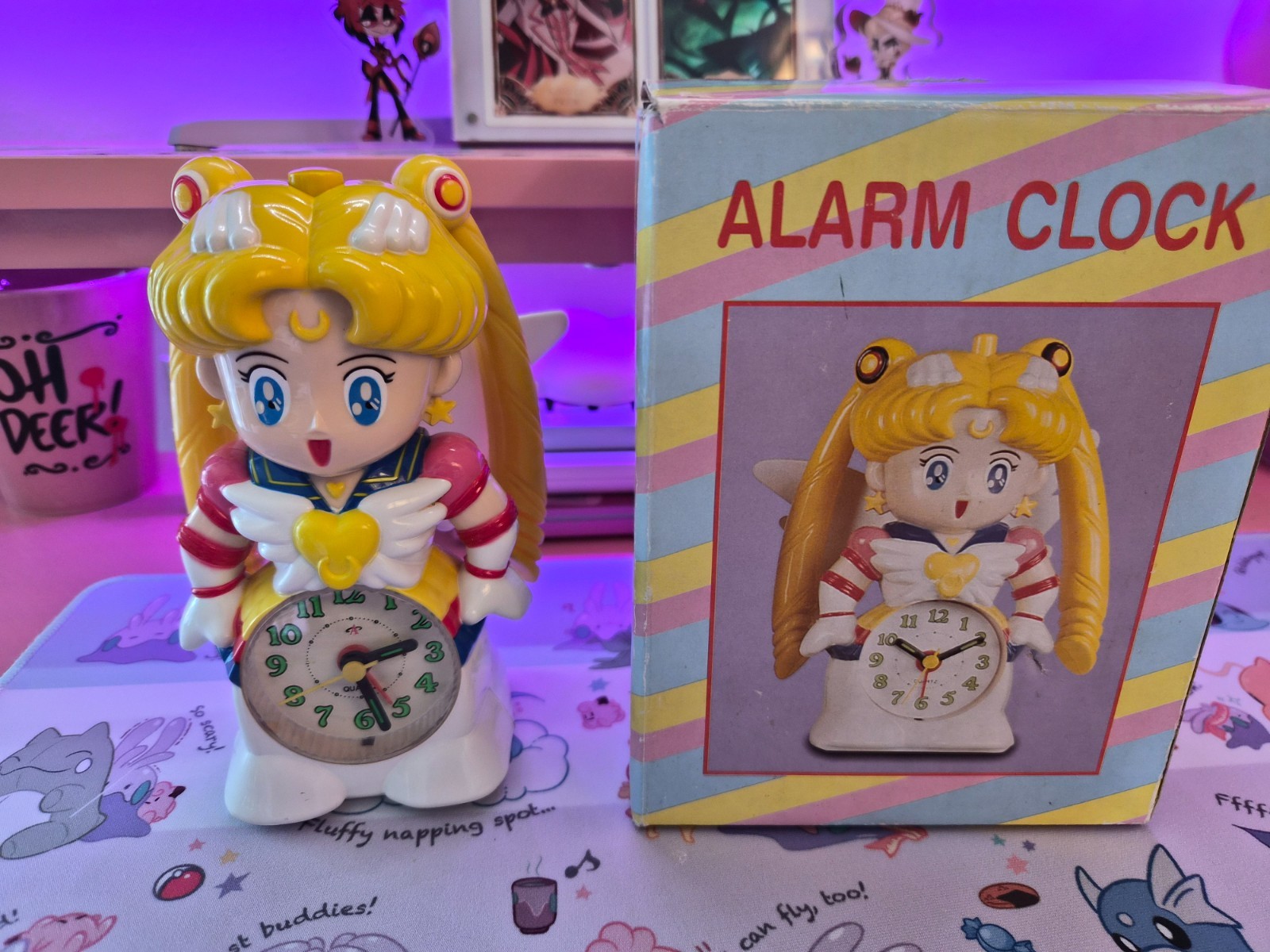 Vintage 1990s Sailor Moon Alarm Clock, Sounds work, clock does not
