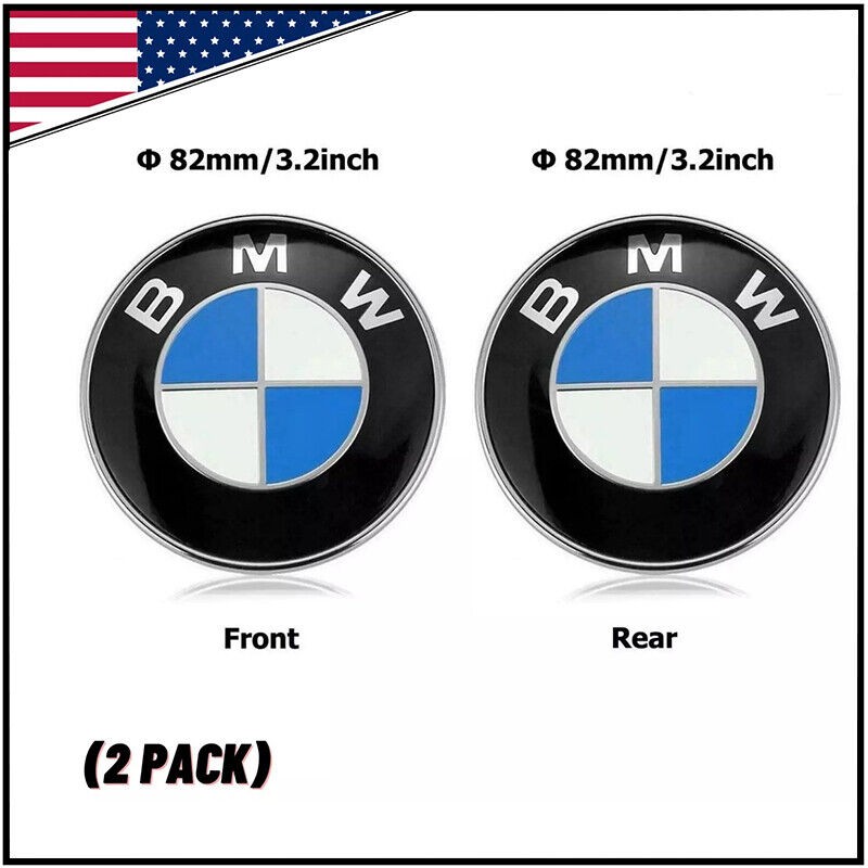 2PCS Front Hood Rear Trunk (82mm & 82 mm) ORIGINAL NEW Badge Emblem