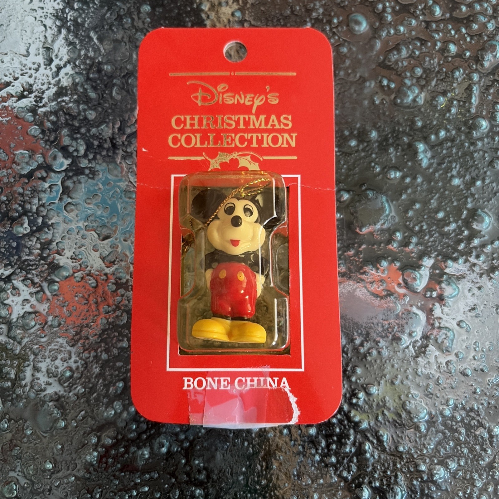 Vintage 1992 Disney Mickey Mouse Christmas Collect Bone China Ornament New Look