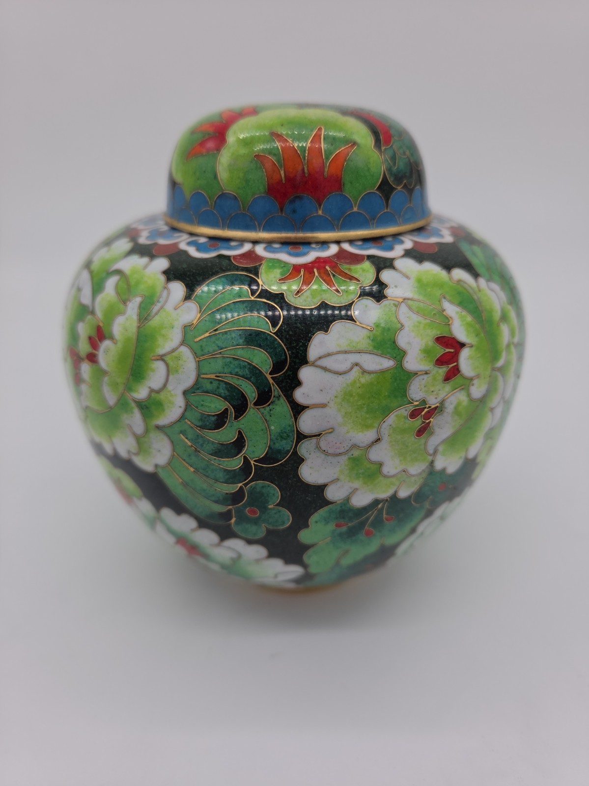 Cloisonne Enamal/copper Wire Handmade Ginger Jar/urn. Unique Gorgeous Pc 5