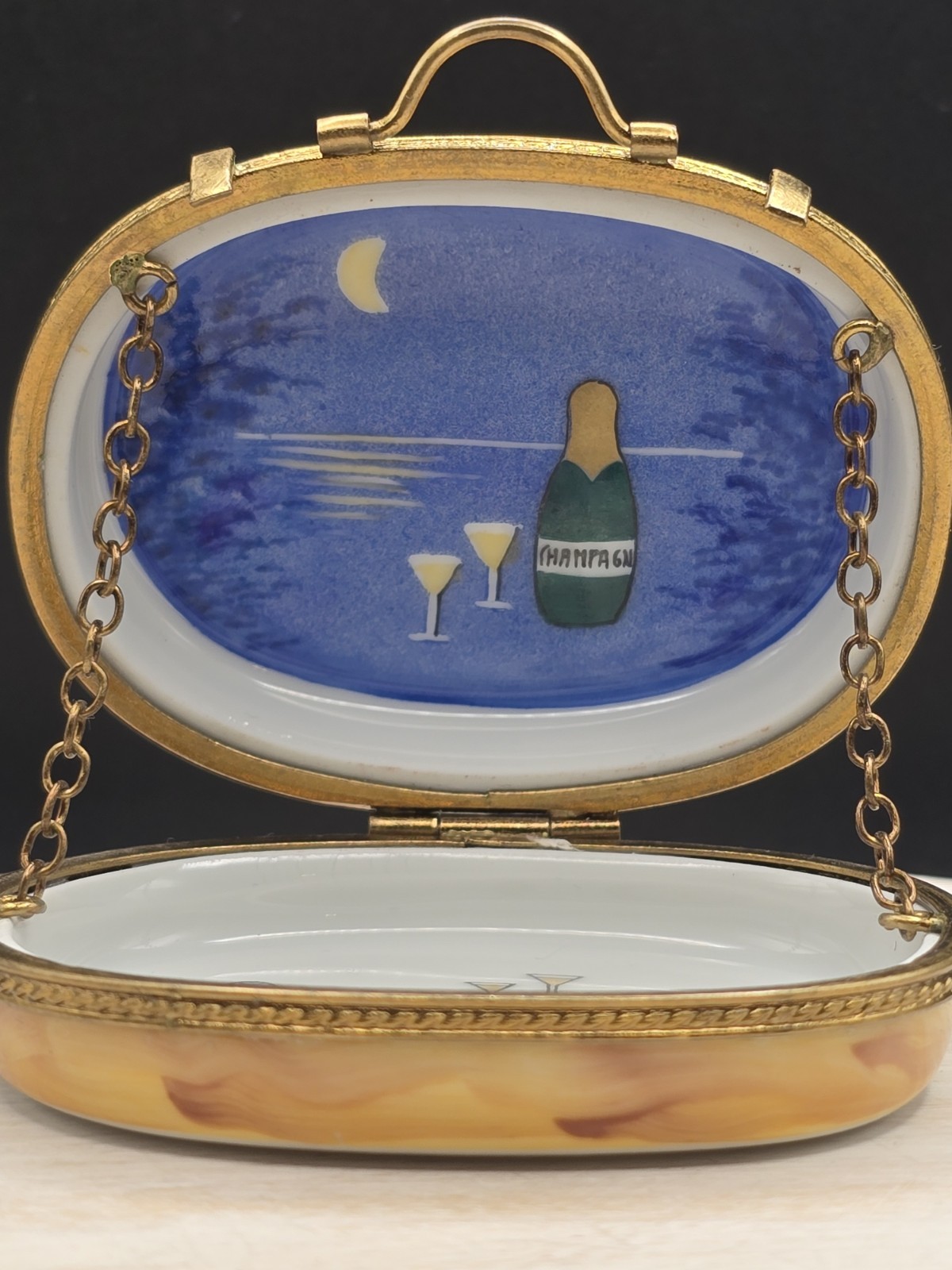 Very Rare Limoges France Picnic Basket Peint Main BFA Limited Edition 288/300