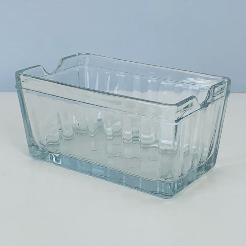 Vintage ANCHOR HOCKING Clear Glass Sugar Sweetener Packets Holder