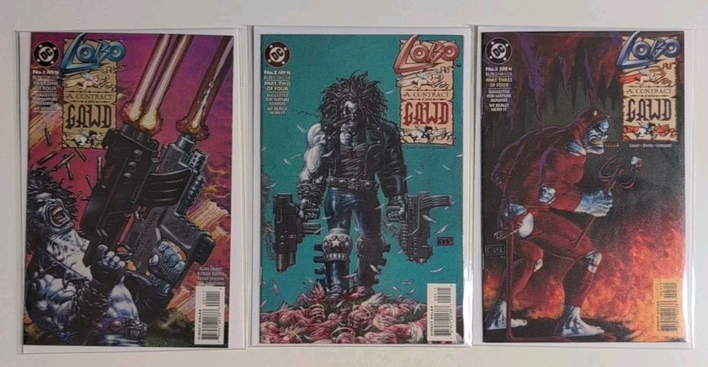Lobo A Contract On Gawd 3 Comic Lot #1-3 DC Comics 1994