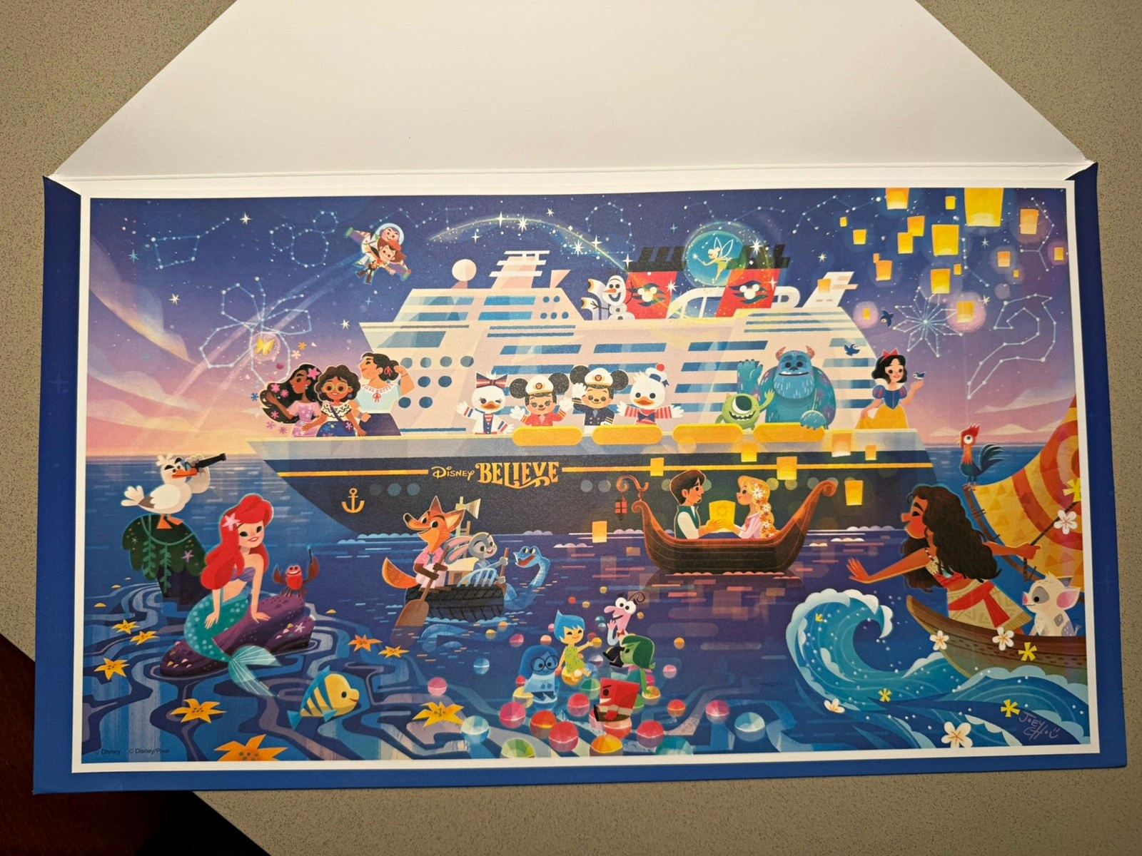 Disney Believe Disney Cruise Line Character Art Print Lithograph Jimmy Chou