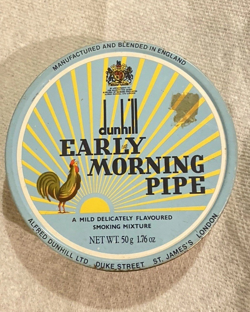 Dunhill Early Morning Pipe Weighs 57.77Grams Empty Tobacco Tin Vintage