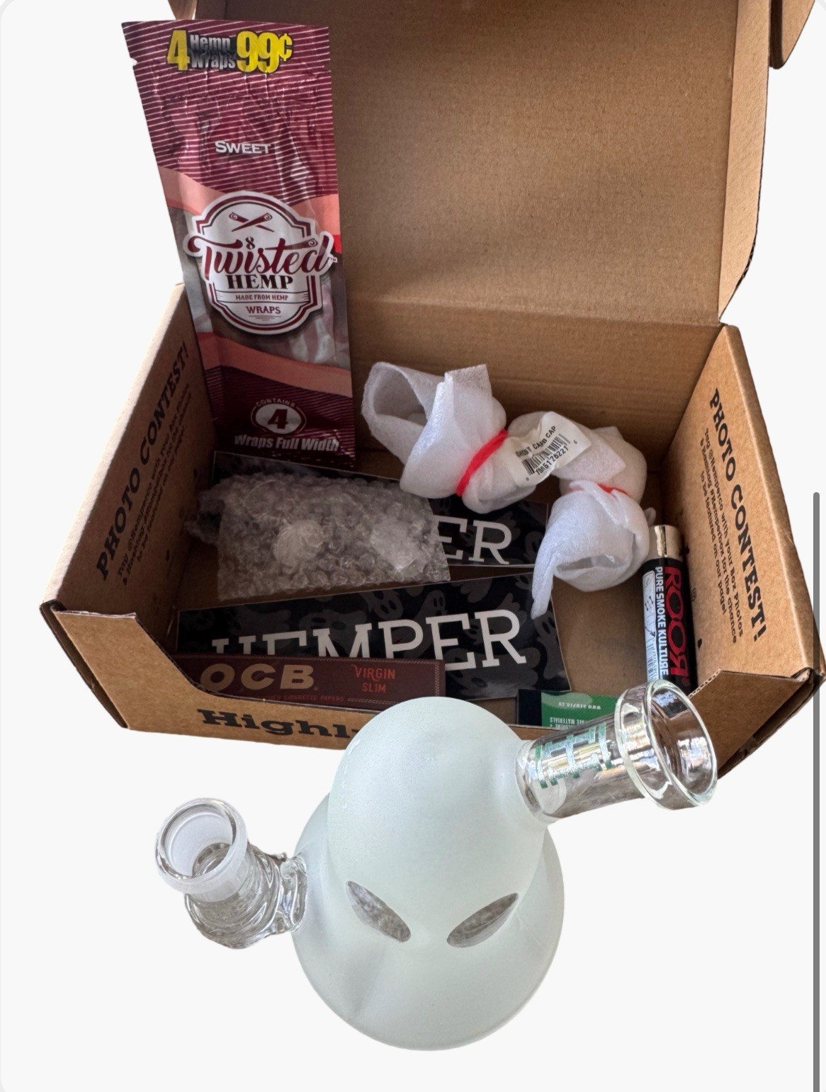 HEMPER Box Set - Ghost Glass Rig Wraps Papers & Accessories New In Box
