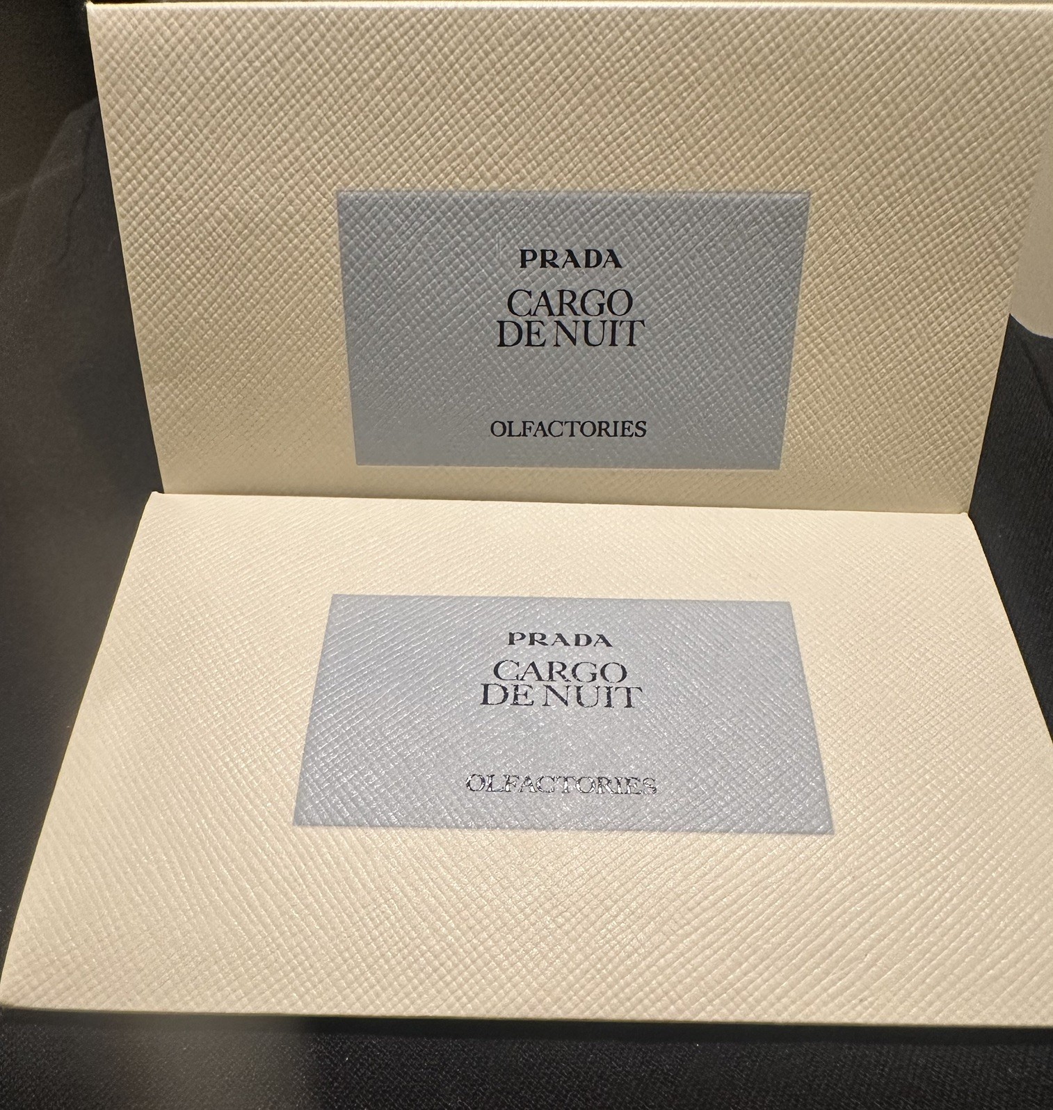 VAULTED 2016 Prada Olfactories CARGO DE NUIT 4x4ml Splash Lot + Envelopes 63341
