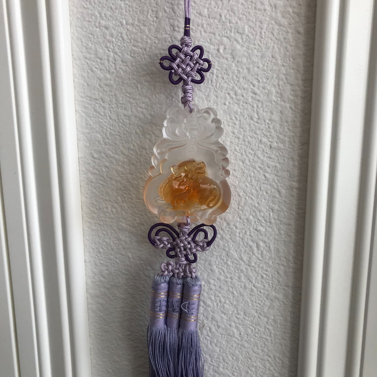Liuli Crystal Glass God of Wealth Car Hanging Ornament: Feng Shui Blessing Gift