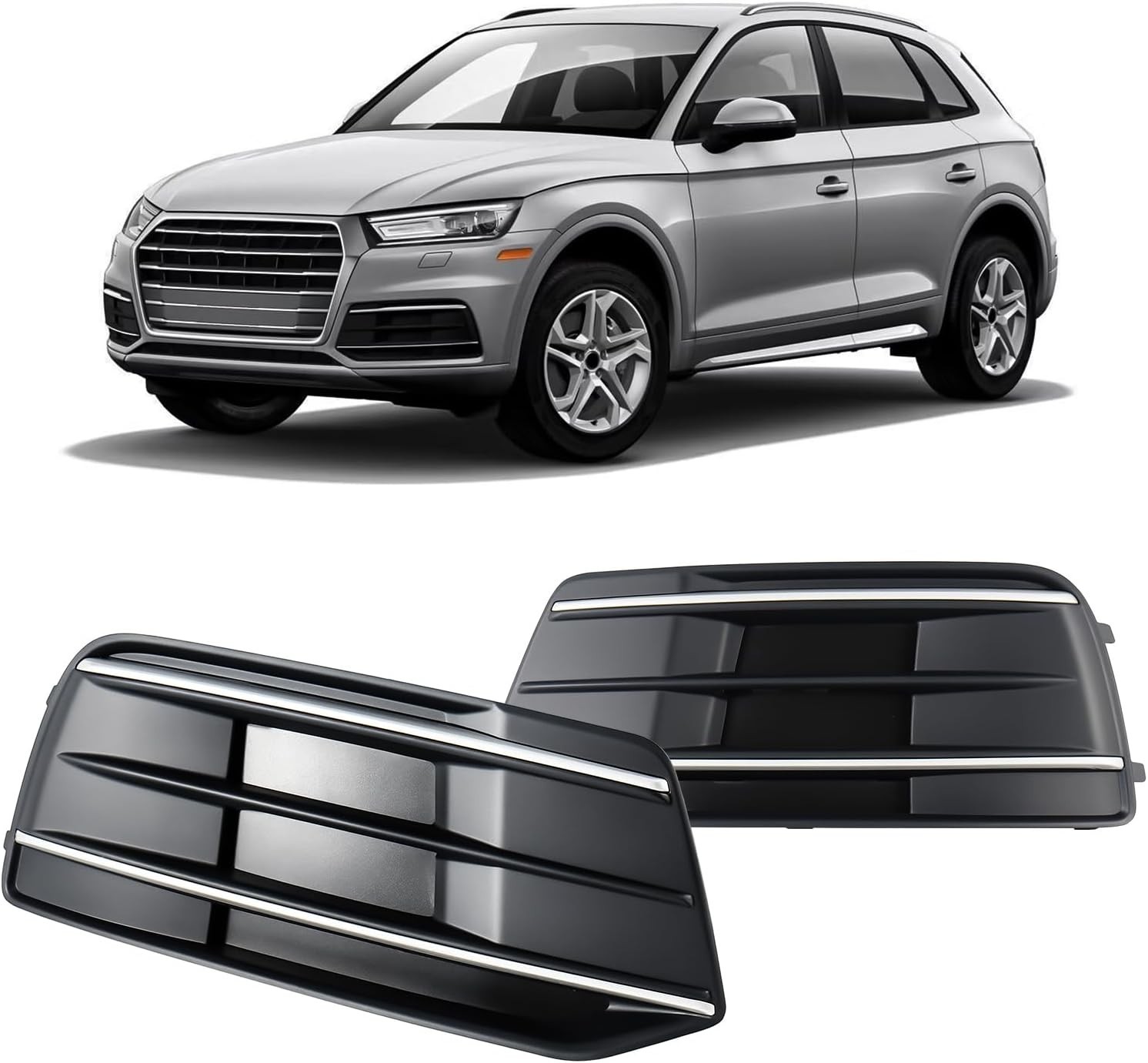 1 Pair Front Driving Fog Light Bezel Cover for Audi Q5 2018-2020....