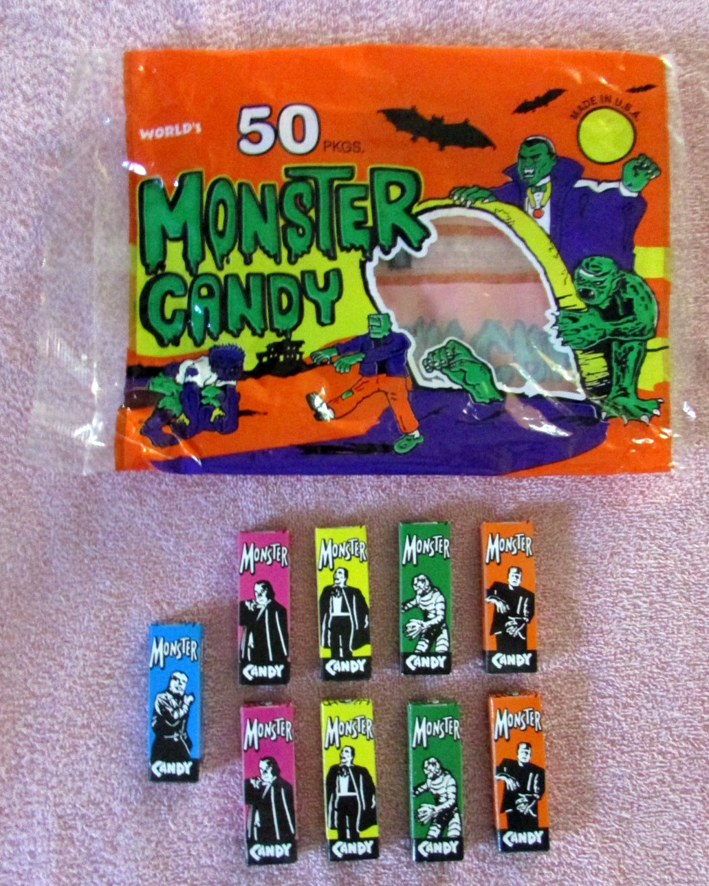 9 Vtg Universal Monsters Candy Boxes Expired Unopened Lot w/ Original Bag HTF