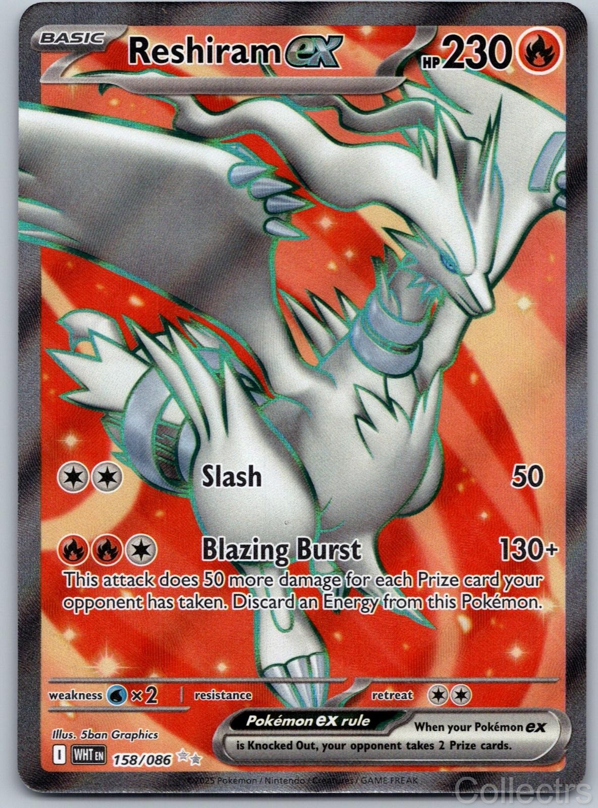 RESHIRAM EX 158/086 WHITE FLARE NM/M