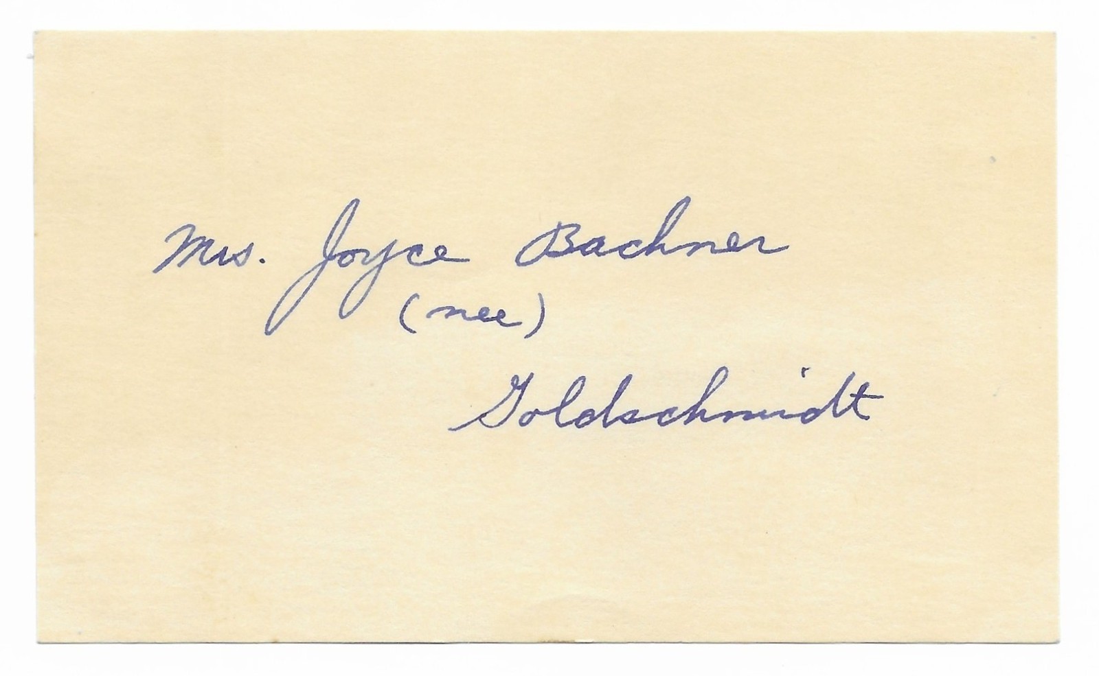 Joyce Bachner Vintage Signed 3x5 Card 1940's 50's Equestrian Champion (A)