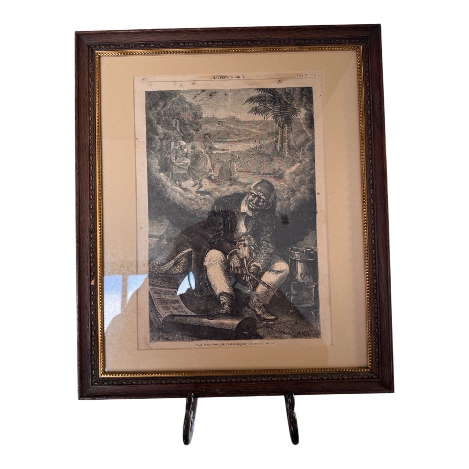 1873 June 28 Illustrated Newspaper Engraving Antique Framed Print 19x16