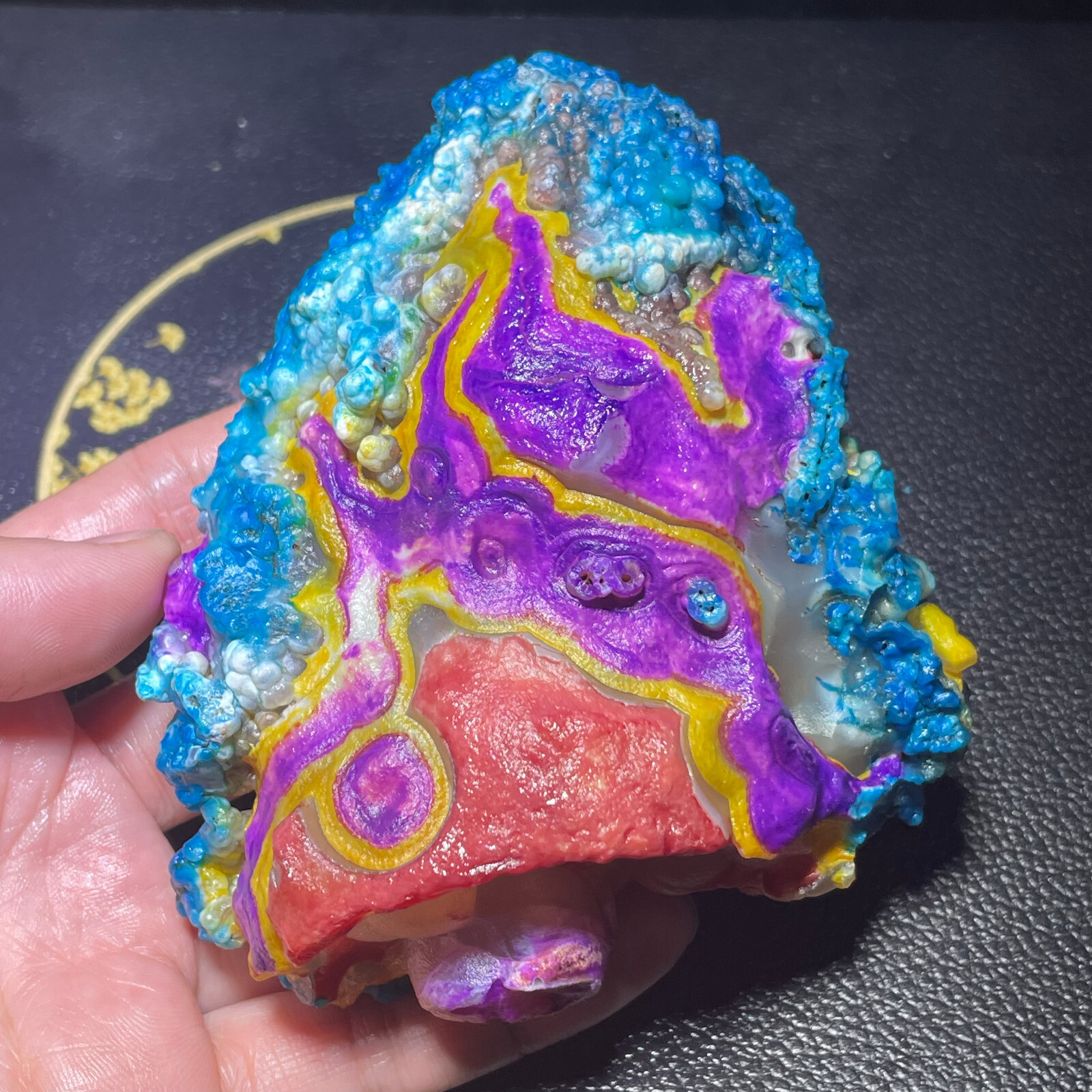 471g Natural Calcified Agate Eye Crystal Unique Mineral Specimen Perfect Gift