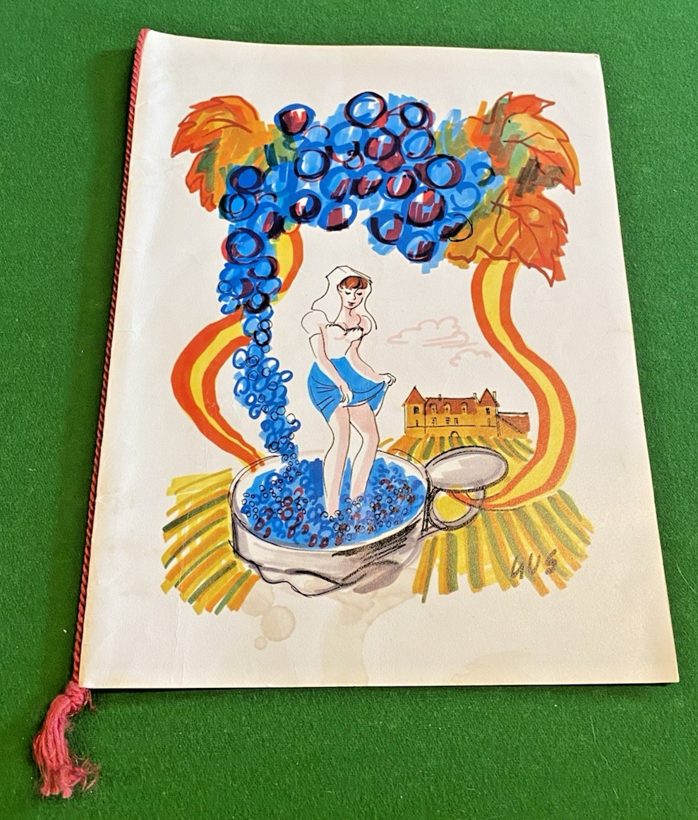 Menu Chapter 366 - Château du Clos Peugeot - 29/11/1969 - Illustrated by GUS