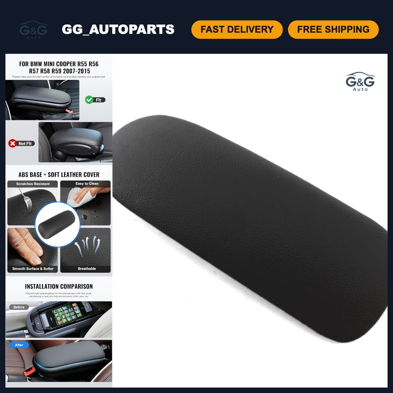 CNxinn10 Center Console Armrest lid Car Center Console Cover Armrest Cover