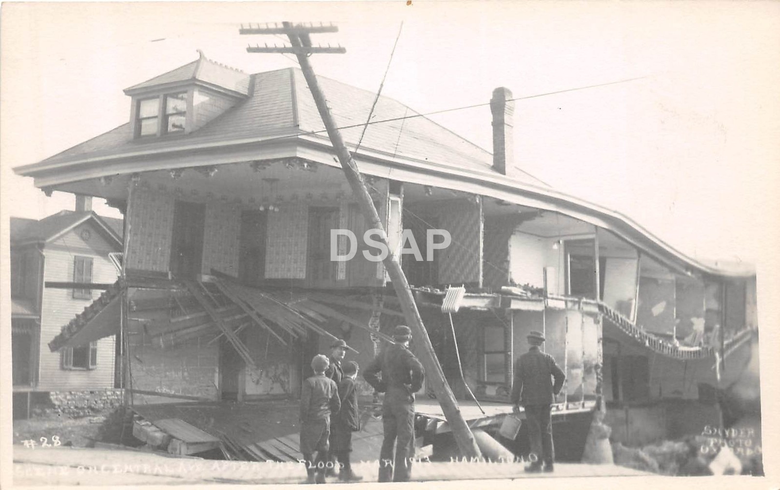 Ohio Postcard Real Photo RPPC 1913 HAMILTON Central Avenue After FLOOD Disaster