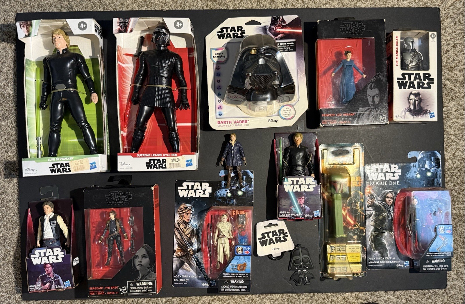 Assorted Lot of (13) Star Wars Collectibles Action Figures and Toys