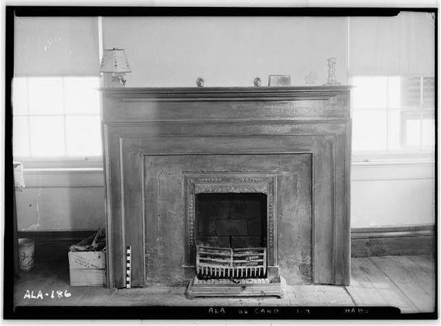 Camden Alabama Bethea-Strother House 1937 Dining Room Mantel Fireplace HABS