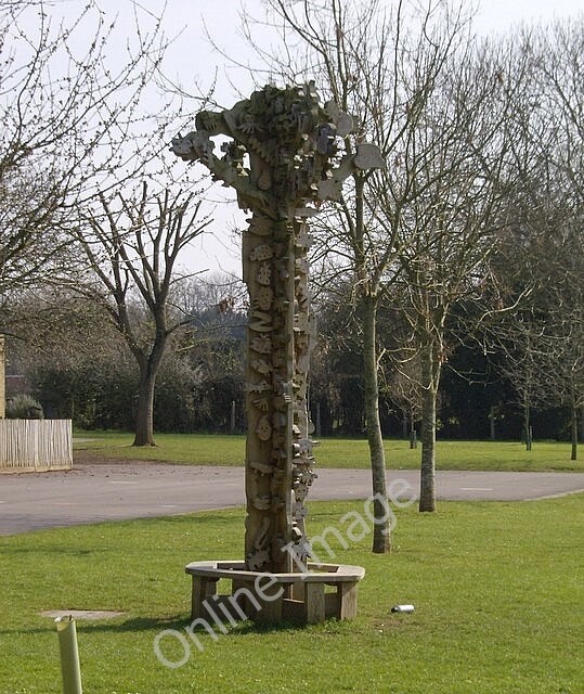 Photo 6x4 Totem at Oakley School East Oakley Adjacent to the car park and c2007