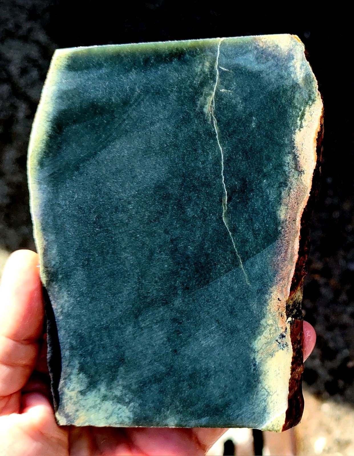 rawk11: 0.54LB Olive Jade slab-Olive Green Nephrite Jade-1960's Wyoming