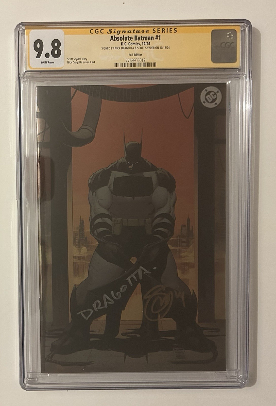 Absolute Batman #1 First Print 2024 Signed Dragotta Snyder CGC 9.8 Foil