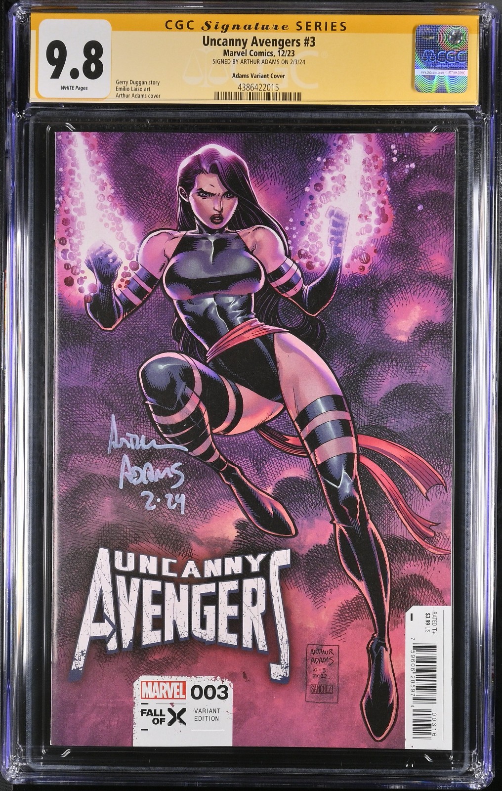 Uncanny Avengers #3 Arthur Adams Psylocke Trade Variant CGC 9.8 - Signed Uncanny Avengers #3 Arthur Adams Psylocke Trade Variant CGC 9.8 - Signed