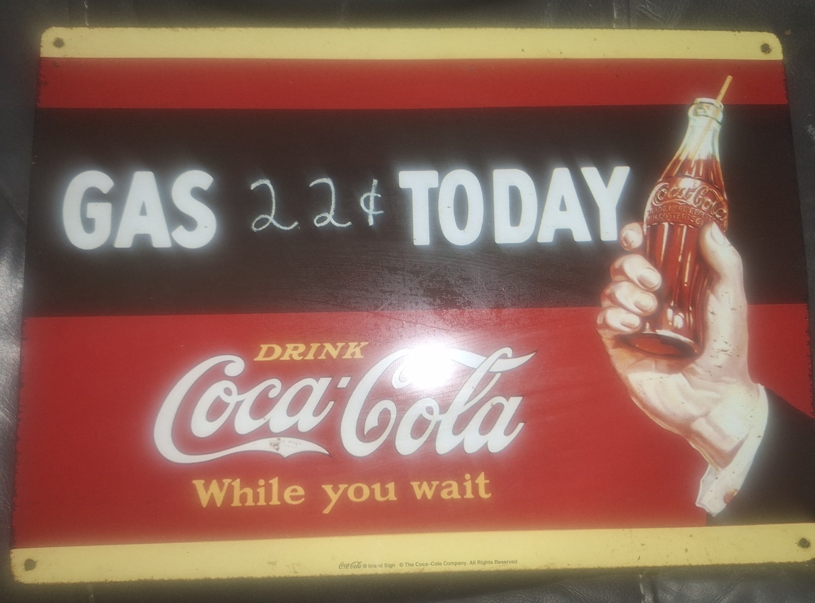 Vintage Coca-Cola sign gas today