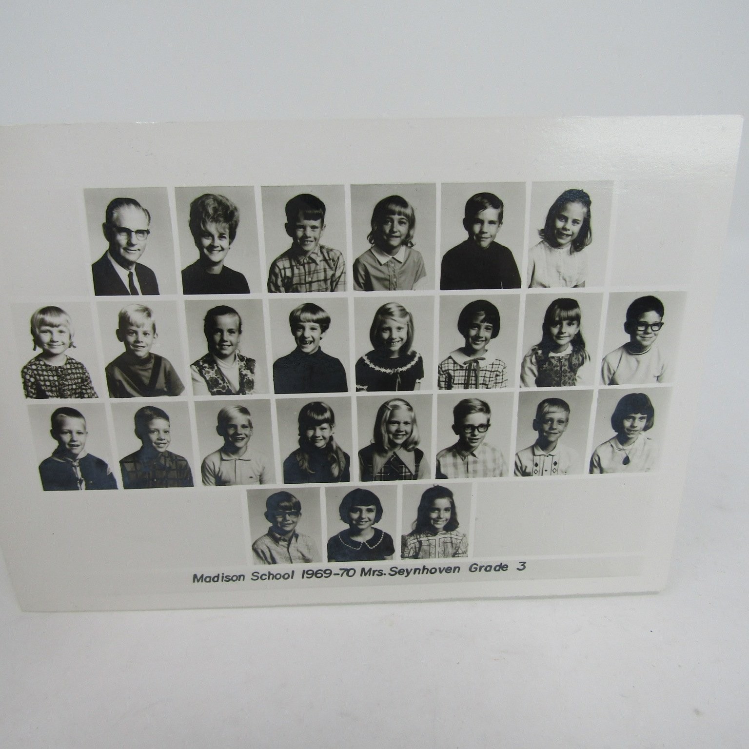Vintage Madison School 1969-70 Wauwatosa WI Grade 3 Class Photo w/ Names 5x7