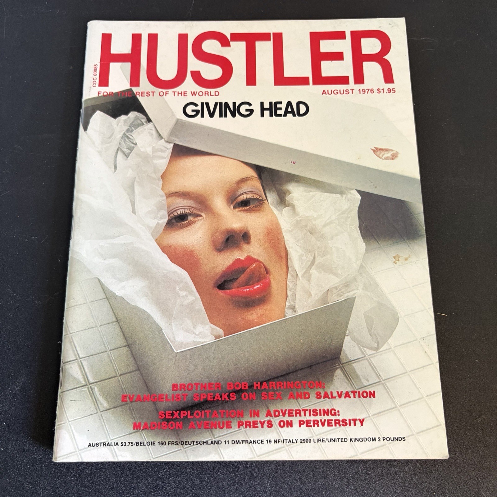 Vintage Hustler August 1976 Bob Harrington Original Issue