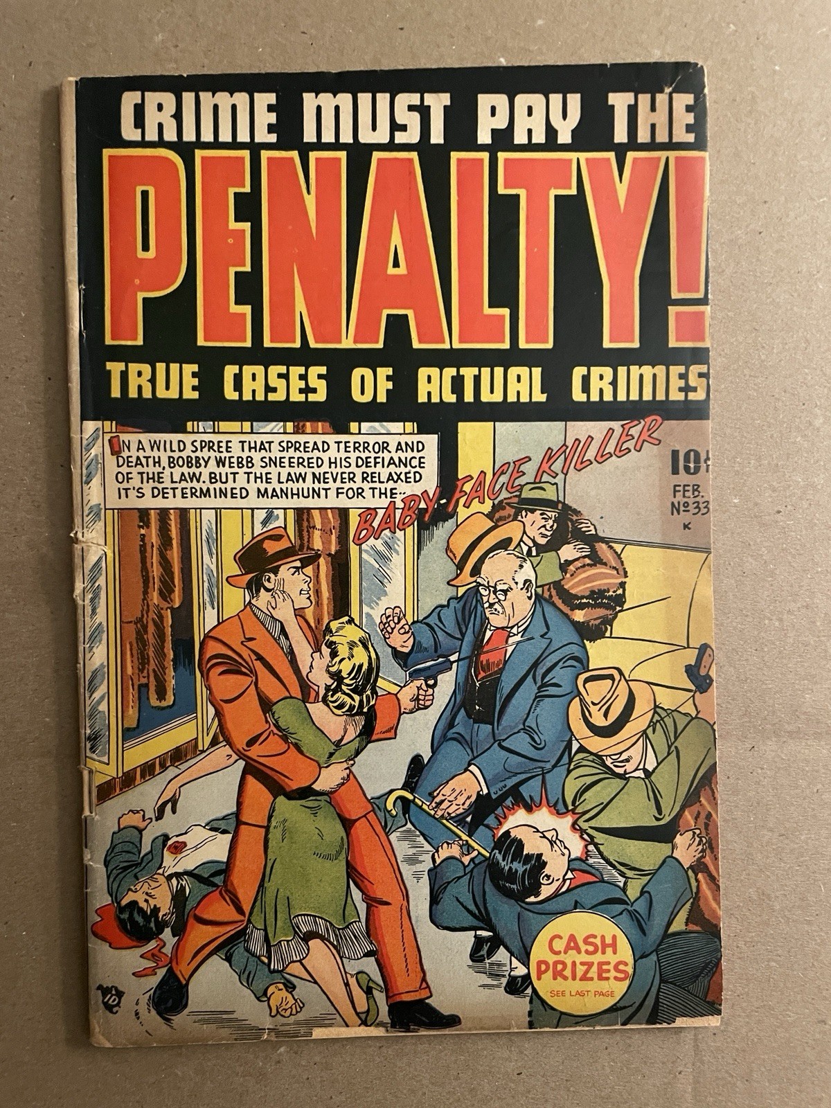 Crime Must Pay The Penalty #33A (aka #1) 1948 Ace Magazines Pre-Code Golden Age