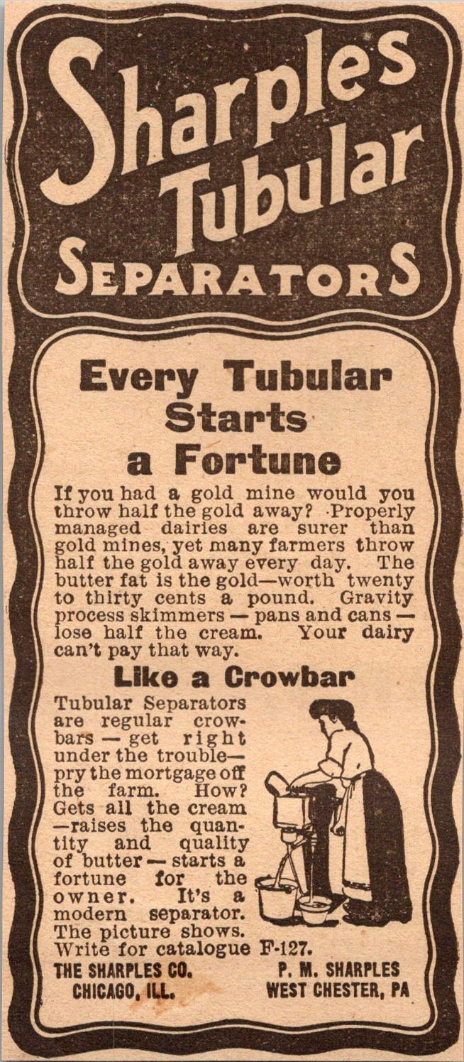 The Sharples Co Tubular Separators West Chester PA 1906 Minneapolis Ad SAL1-M11