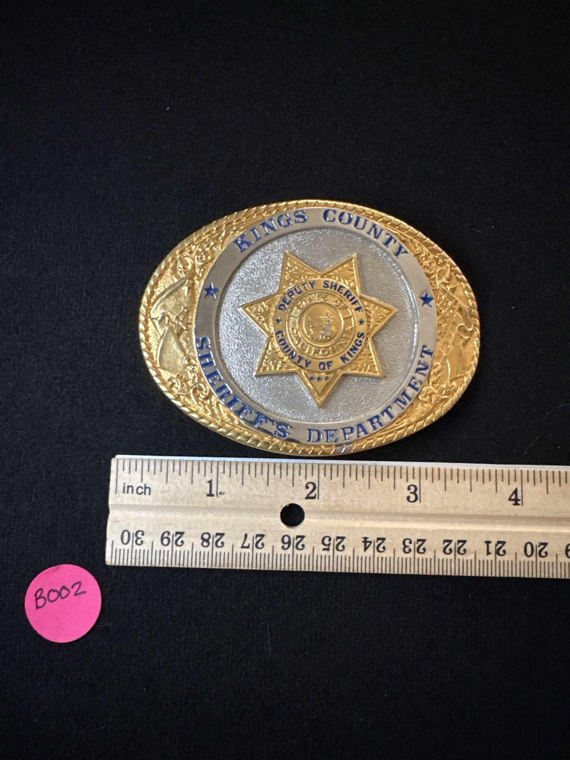 Kings County Sheriff Deputy Belt Buckle Creative Casting California Police B002